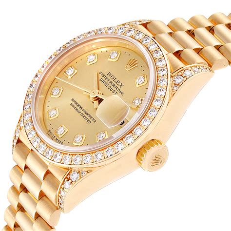 rolex datejust 26mm gold diamond|Rolex lady Datejust 26mm price.